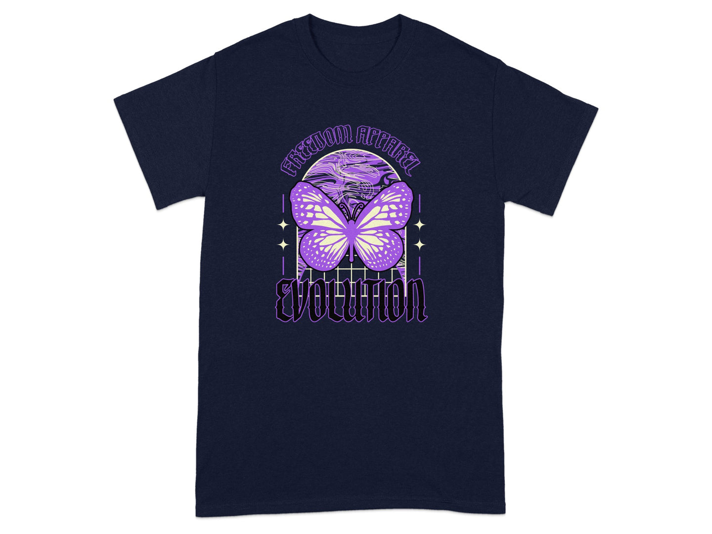 Butterfly Magic Text Artwork Graphic Novelty Shirt