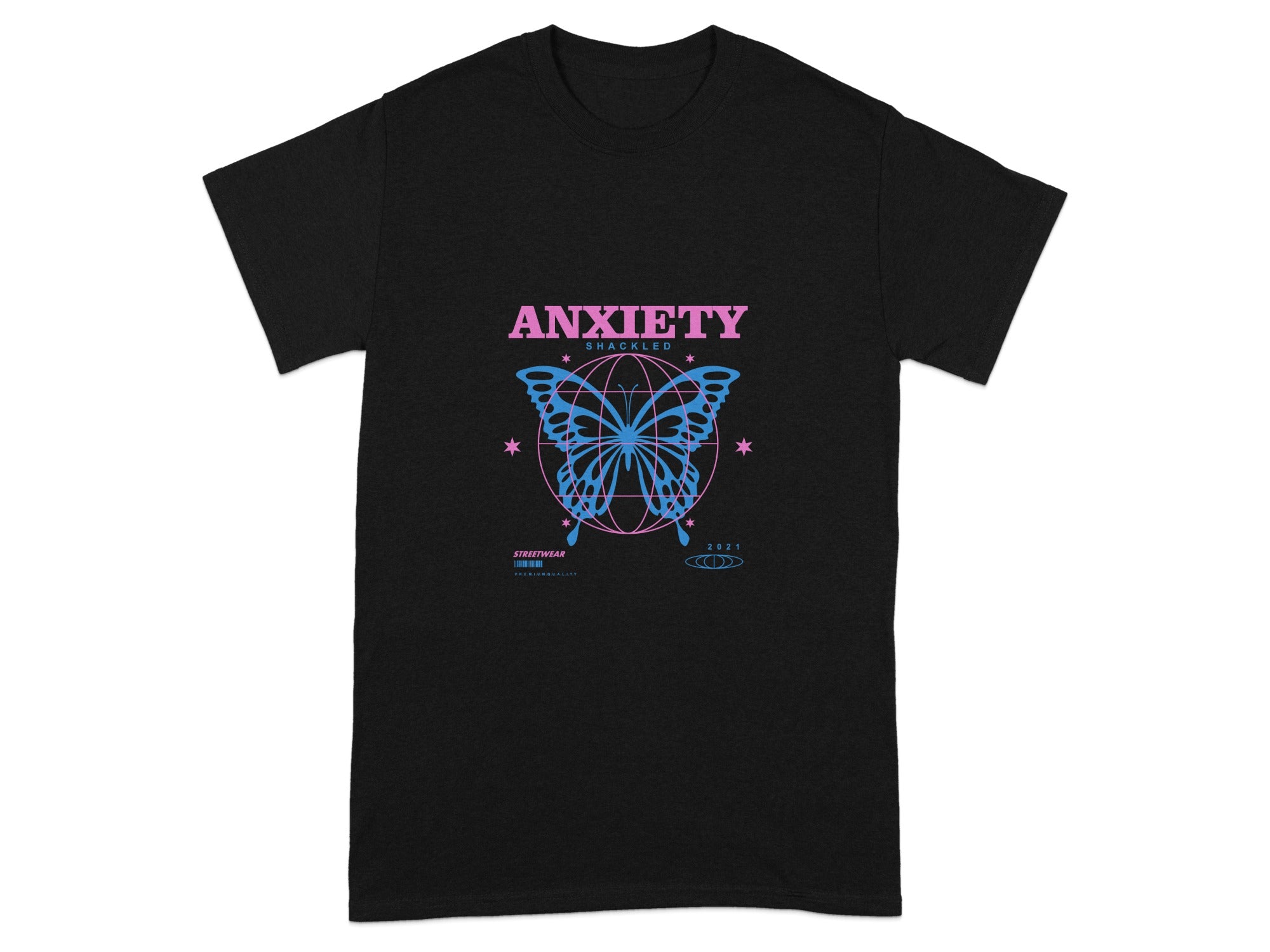 Anxiety Struggle Butterfly Graphic T-shirt