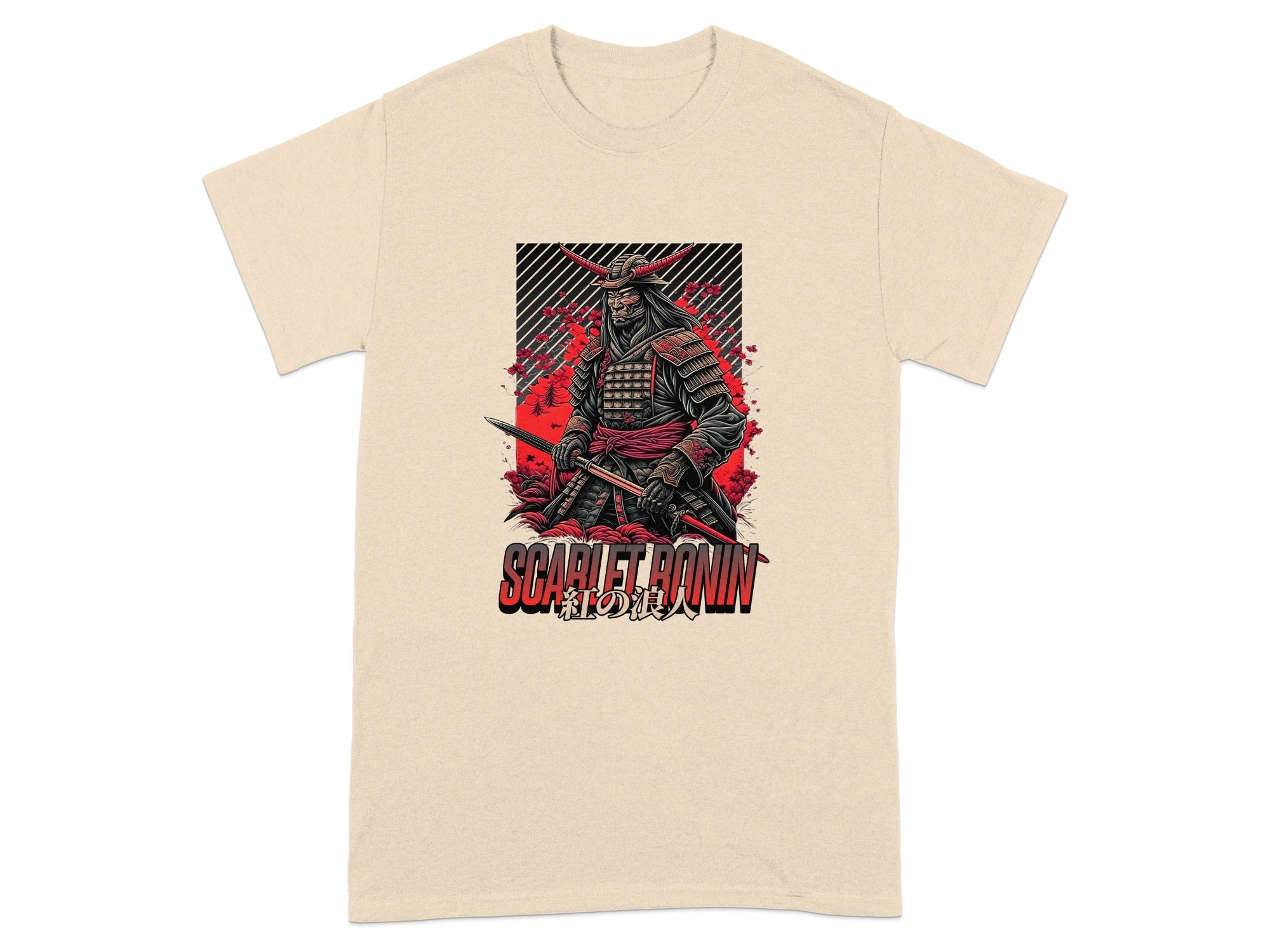 Scarlet Ronin Graphic Men's T-shirt with Samurai Design