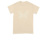 Beige T-shirt with Butterflies Made of Daisies