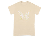Beige T-shirt with Butterflies Made of Daisies