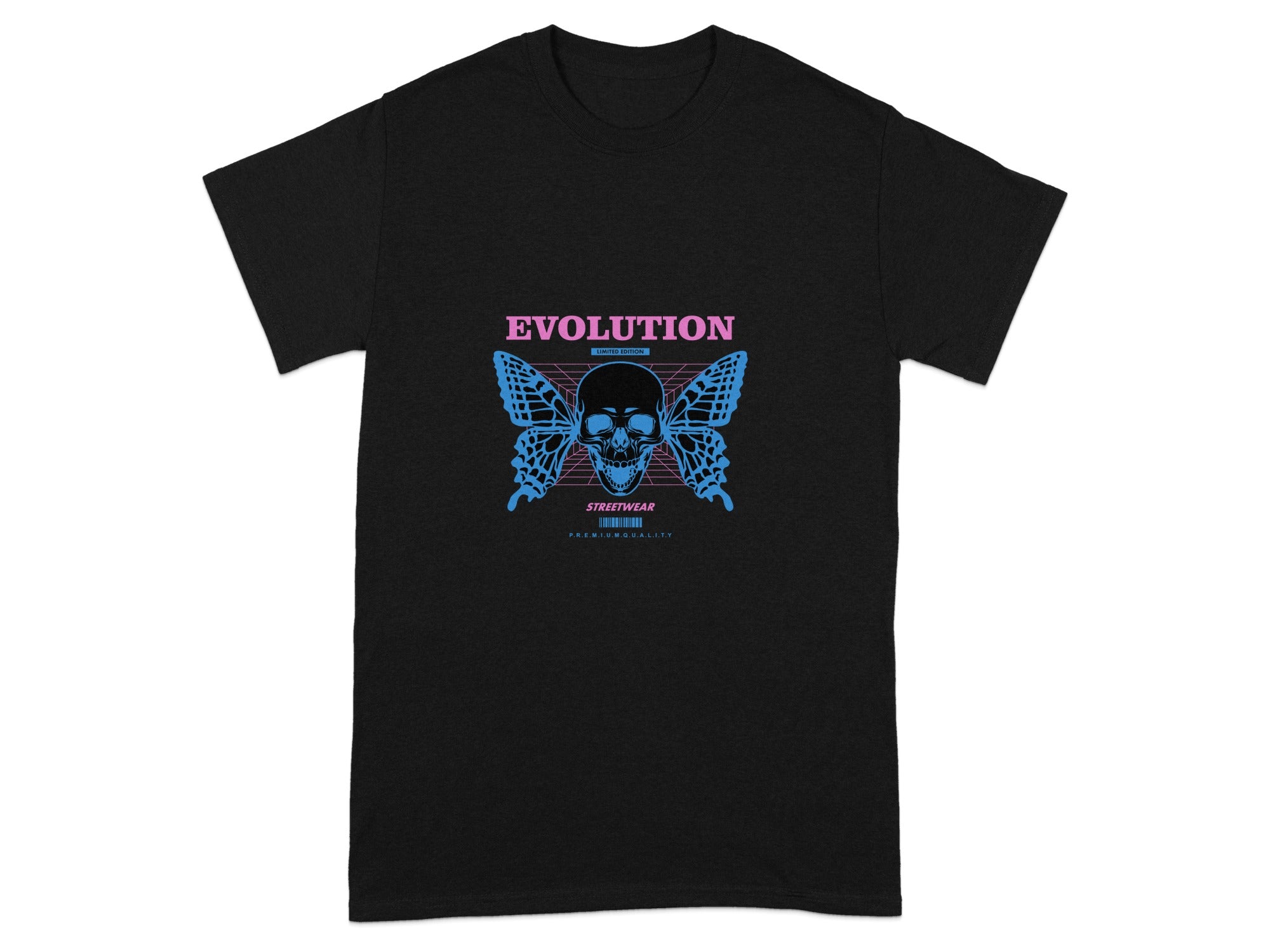 Evolution Skull Butterfly Graphic Print T-Shirt