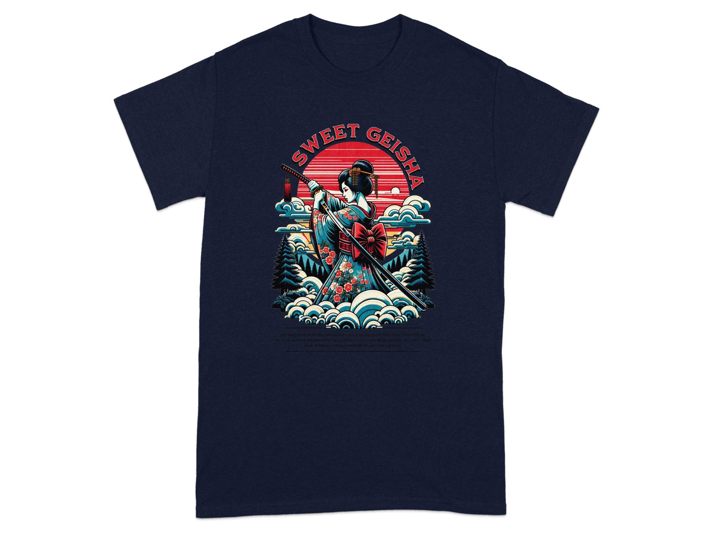 Sweet Geisha graphic design t-shirt trendy attire