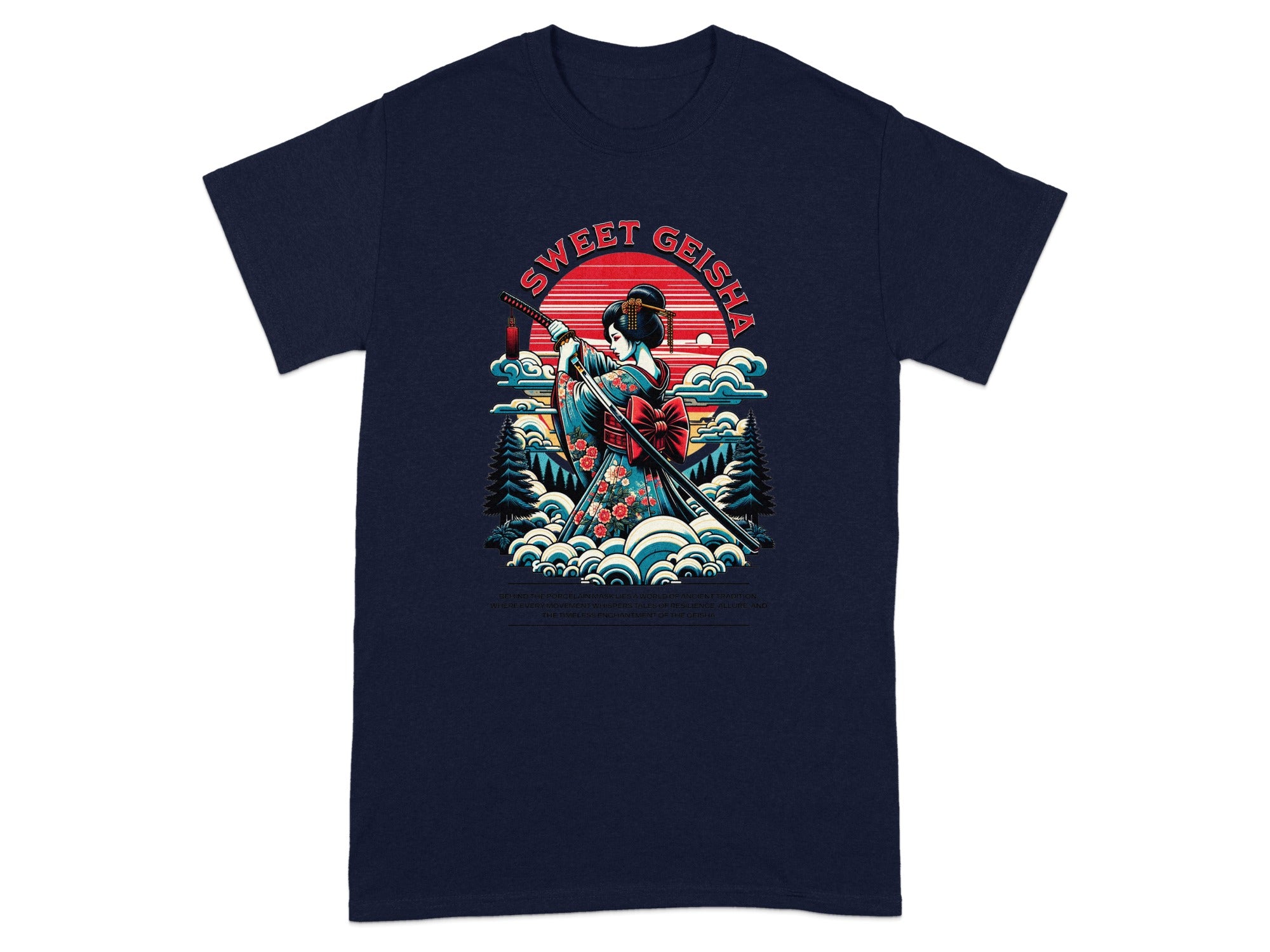 Sweet Geisha graphic design t-shirt trendy attire