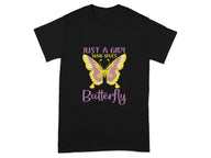Just A Girl Who Loves Butterfly Graphic Tee