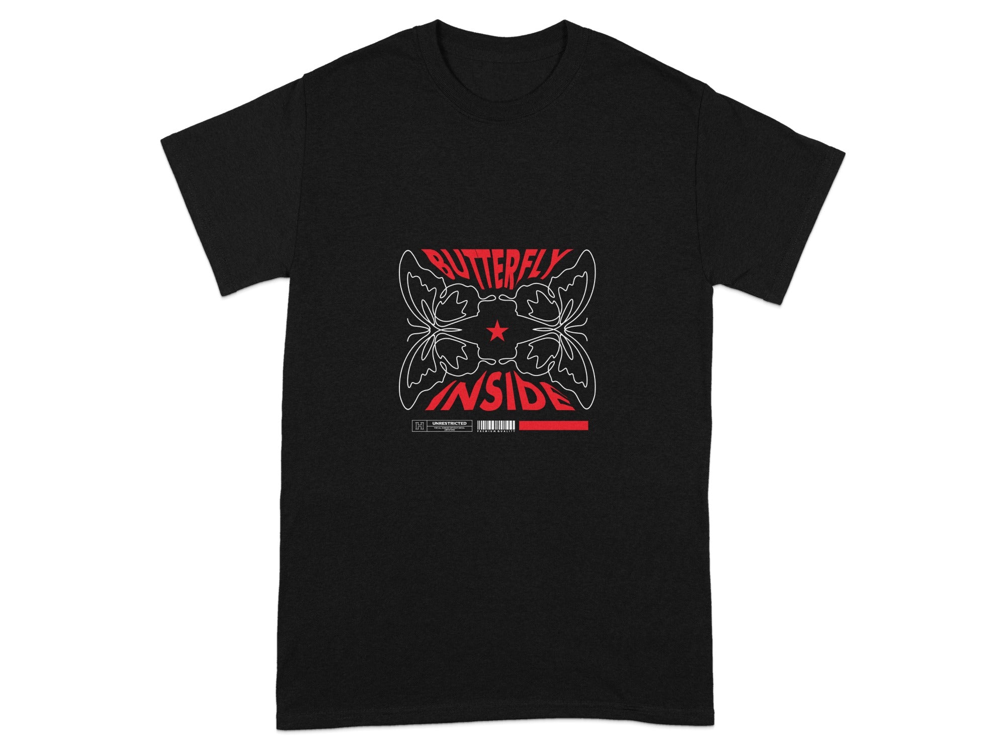 Unique Graphic Butterfly Inside Design T-shirt