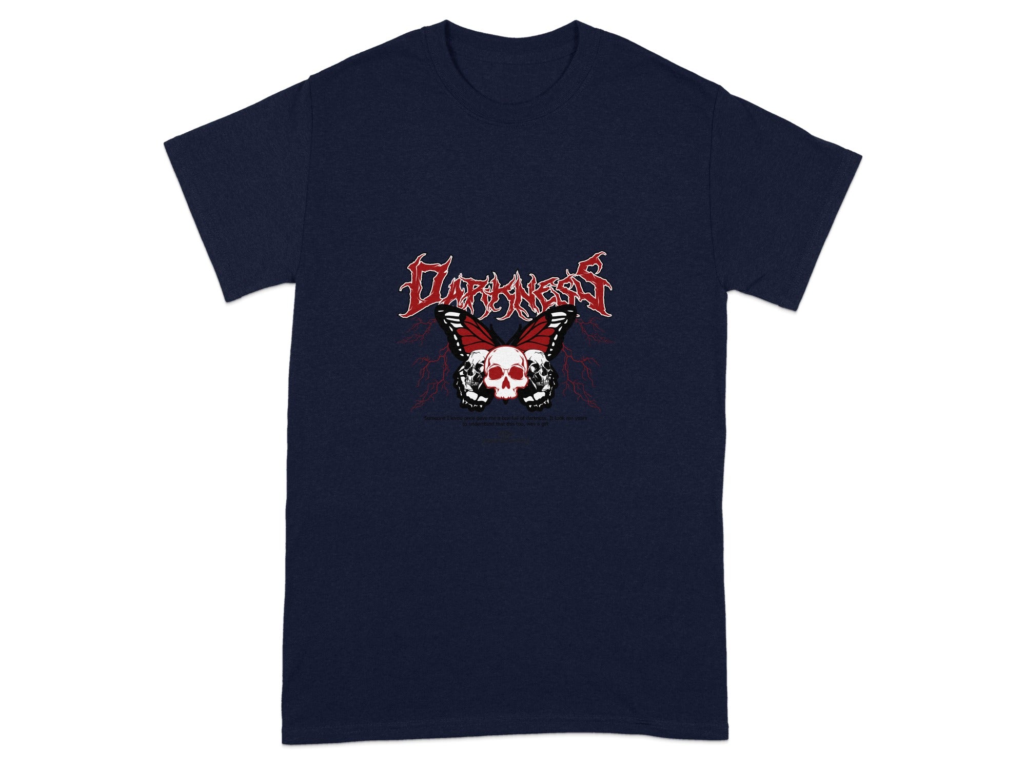 Darkness Skull and Butterflies Graphic T-Shirt