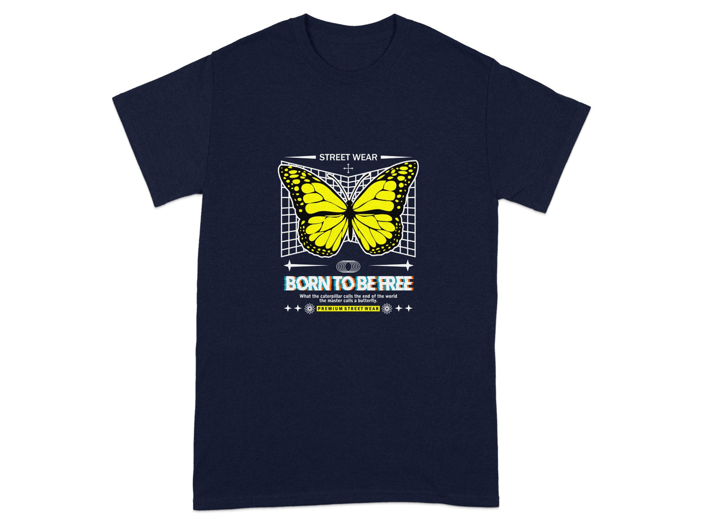 Born to Be Free Butterfly Graphic T-shirt