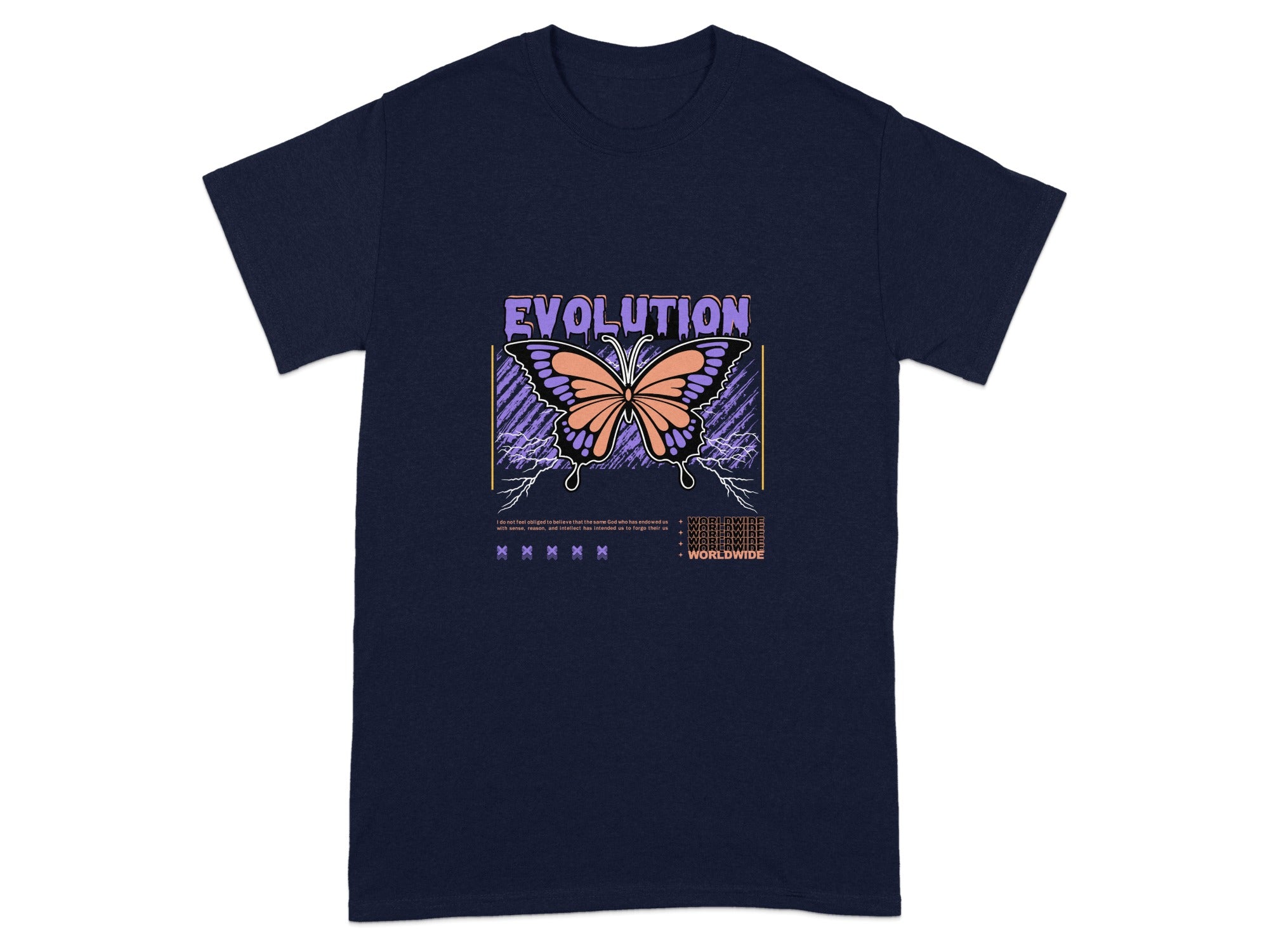 Evolution Butterfly Design Graphic T-Shirt Product
