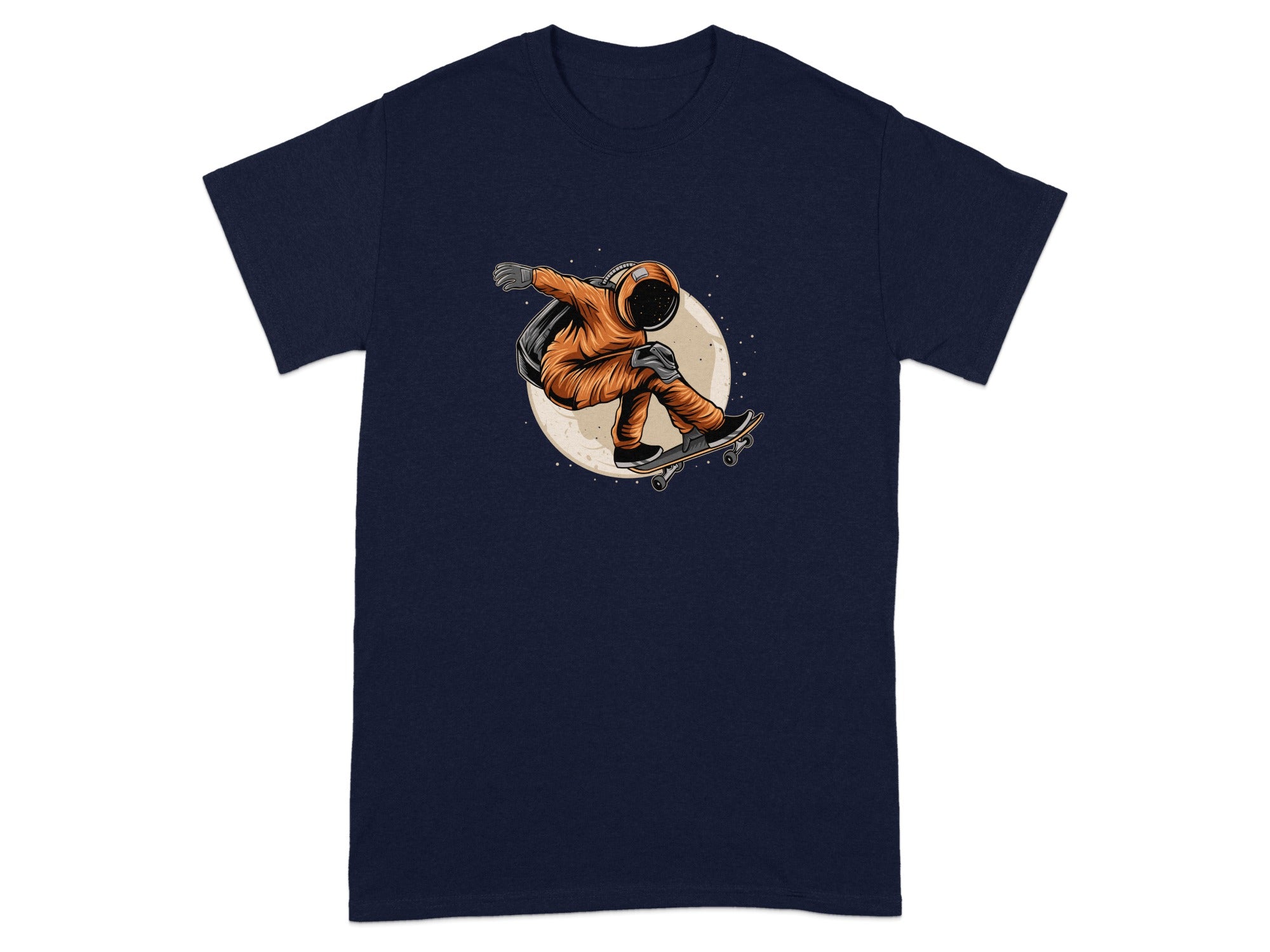 Astronaut Skateboarding Graphic T-Shirt Unique Design