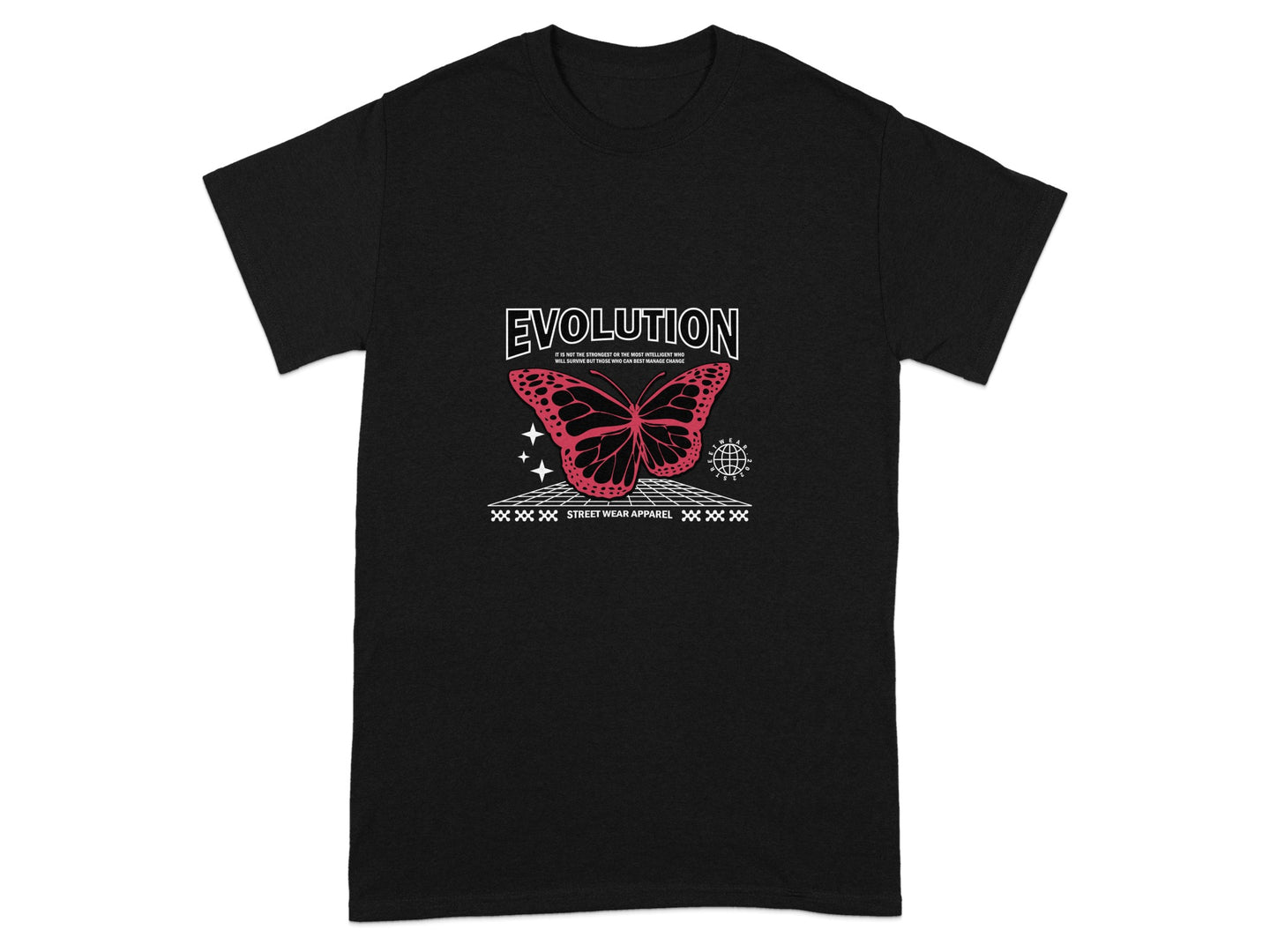 Evolution Butterfly Graphic Tee Shirt Detailed Apparel