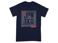 Modern Waves Graphic Tee with Japanese Text shirt