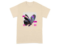 Graphic Butterfly Enhanced Text Art Print Tshirt