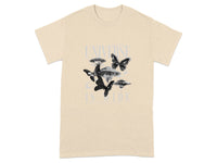 Universe is Wide Graphic T-Shirt with Black Butterflies