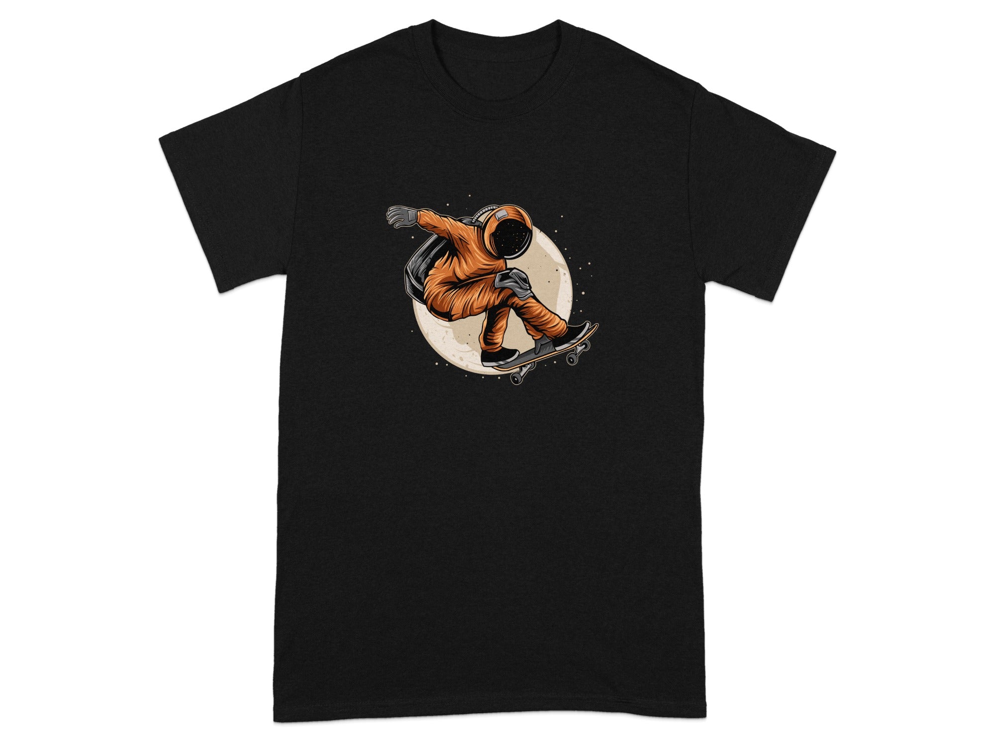 Astronaut Skateboarding on Moon Graphic T-Shirt