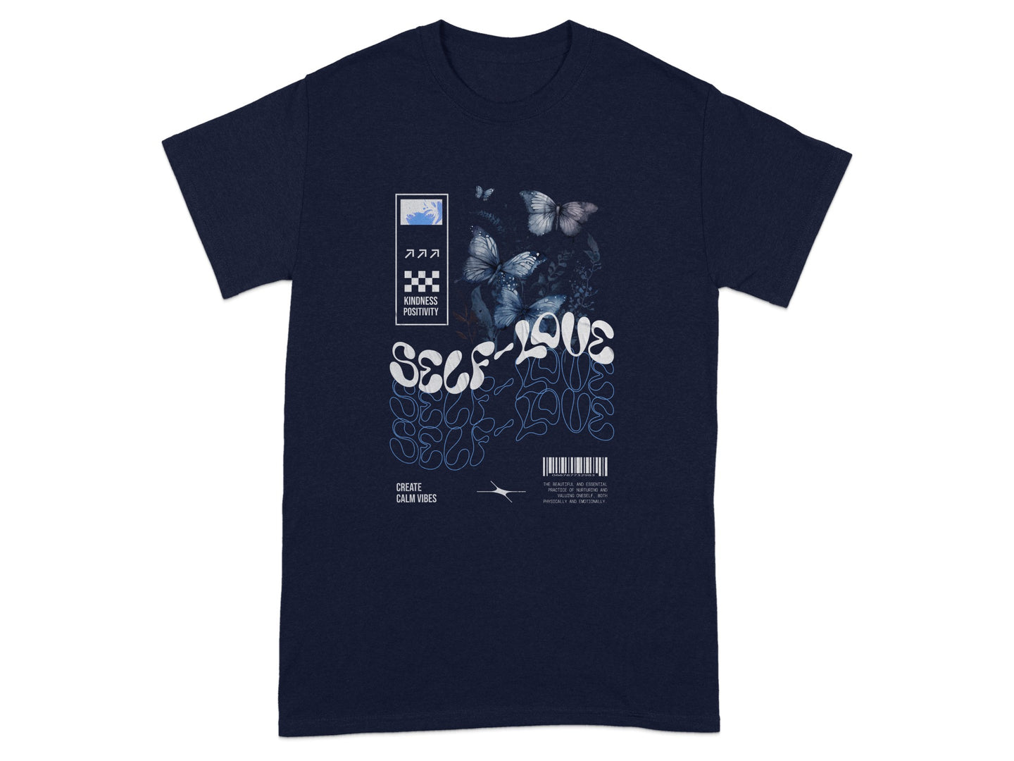 Self-Love Butterfly Pattern Graphic Apparel Shirt