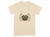 Abstract Multicolor Graphic Design Beige T-Shirt