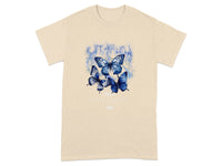 Stylish Blue Butterfly Graphic Design T-Shirt