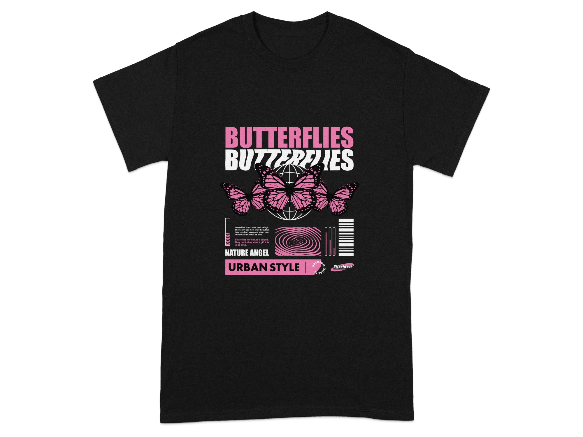Butterflies Nature Angel Urban Style Graphic T-shirt
